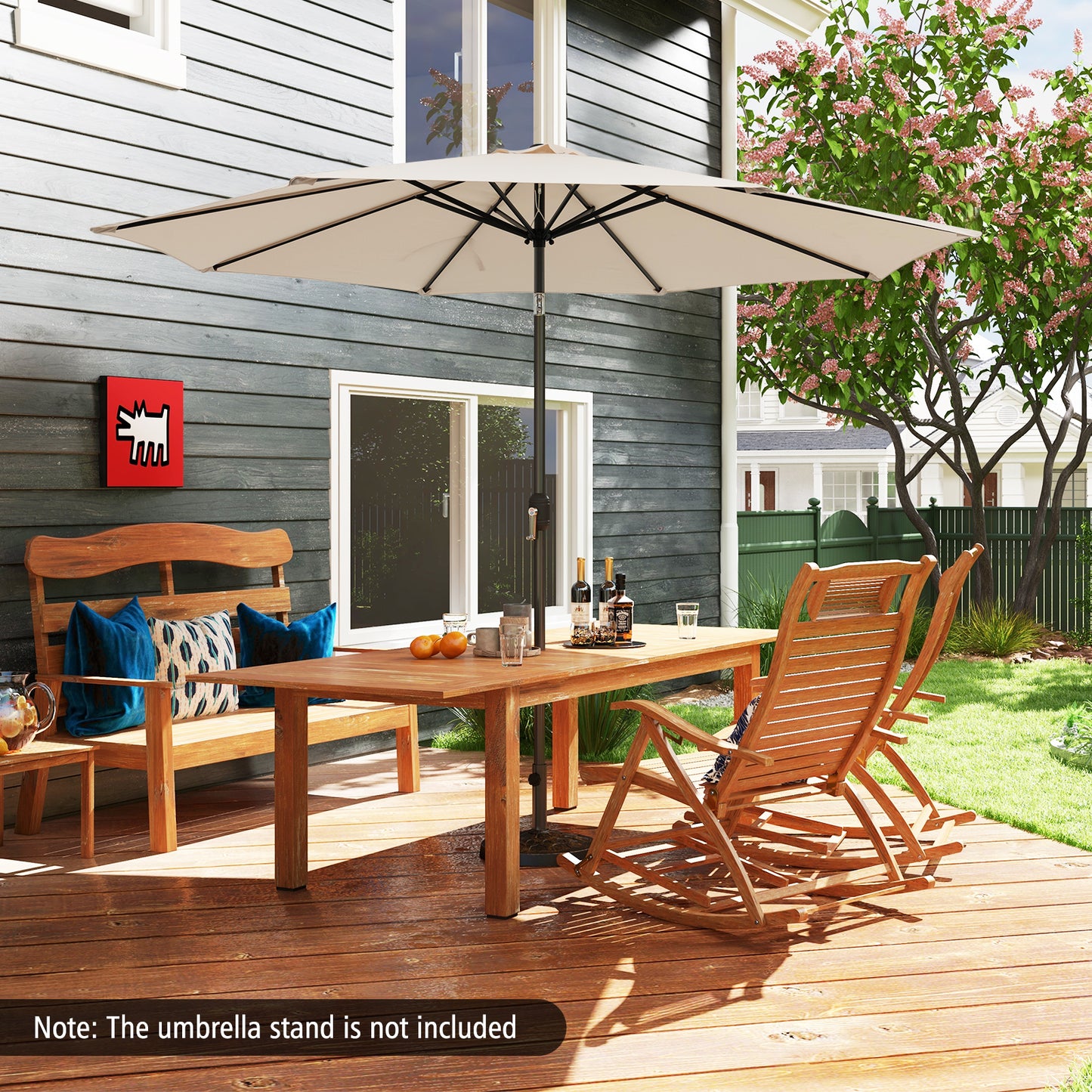 10 Feet Outdoor Patio Umbrella with Tilt Adjustment and Crank