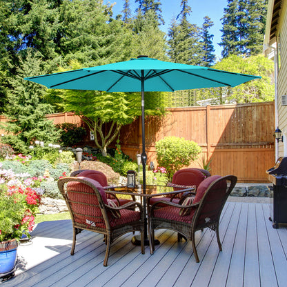 10 Feet Outdoor Patio Umbrella with Bright Solar LED Lights