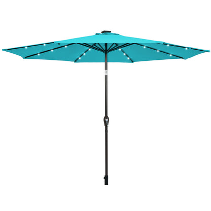 10 Feet Outdoor Patio Umbrella with Bright Solar LED Lights