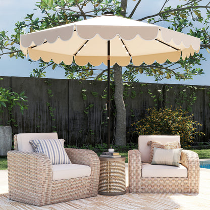 10 Feet Solar Patio Umbrella with 24 LED Lights