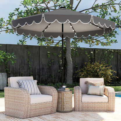 10 Feet Solar Patio Umbrella with 24 LED Lights