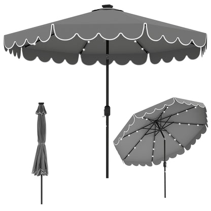 10 Feet Solar Patio Umbrella with 24 LED Lights