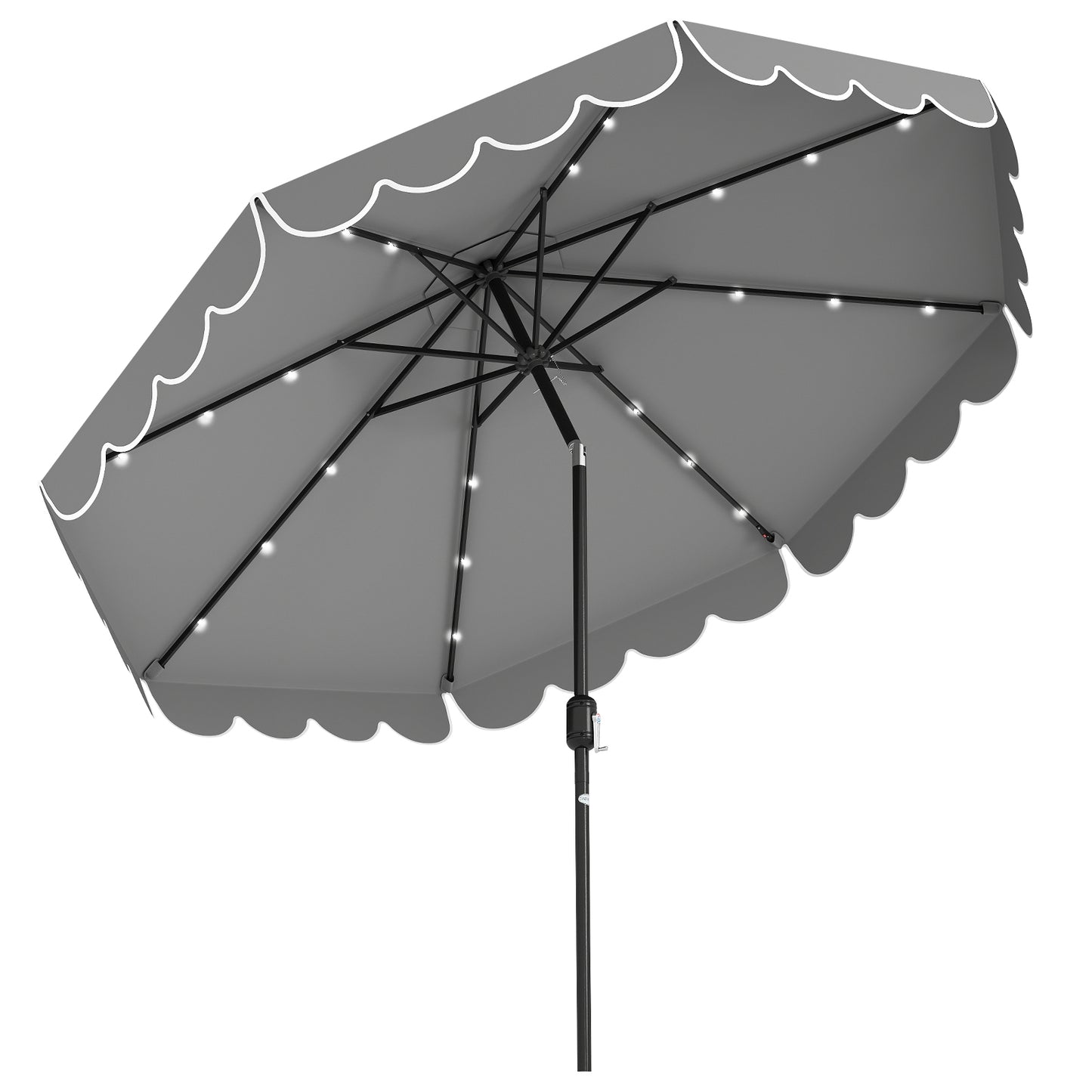 10 Feet Solar Patio Umbrella with 24 LED Lights