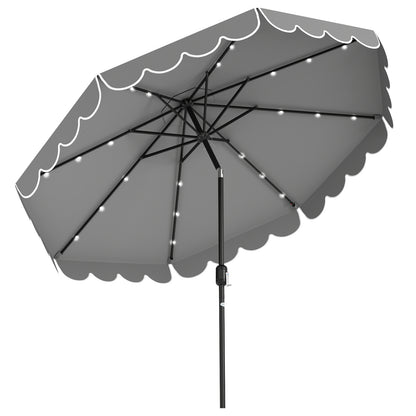 10 Feet Solar Patio Umbrella with 24 LED Lights