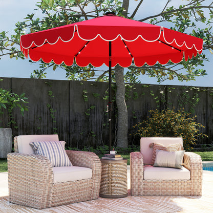 10 Feet Solar Patio Umbrella with 24 LED Lights