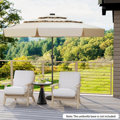 10 Feet Solar Patio Umbrella with 3-Tier Vented Top