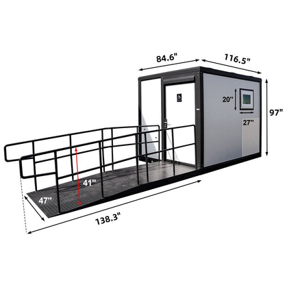 10ft Handicap-Accessible Portable Toilet with Shower