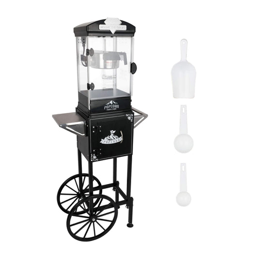 Premium 10OZ Portable Kettle Popcorn Maker Machine with Cart