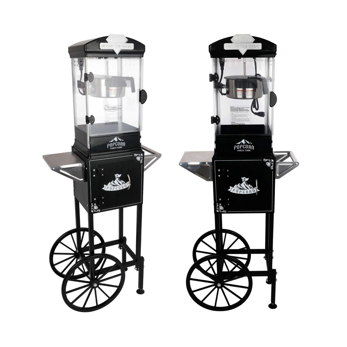 Premium 10OZ Portable Kettle Popcorn Maker Machine with Cart