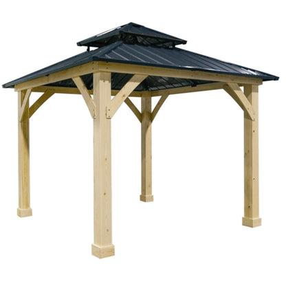 10' x 10' Premium Outdoor Patio Hardtop Gazebo with Double Steel Roof