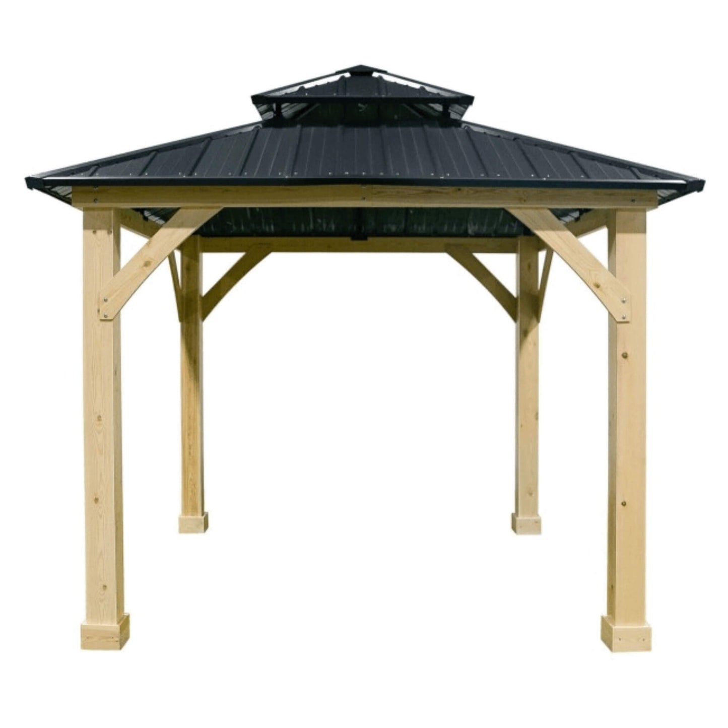 10' x 10' Premium Outdoor Patio Hardtop Gazebo with Double Steel Roof