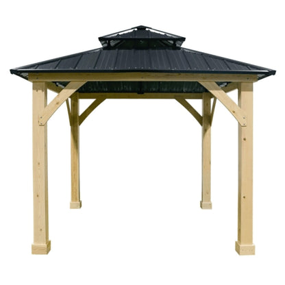 10' x 10' Premium Outdoor Patio Hardtop Gazebo with Double Steel Roof