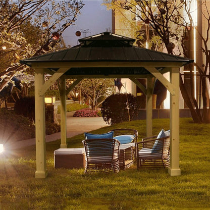 10' x 10' Premium Outdoor Patio Hardtop Gazebo with Double Steel Roof