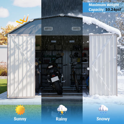 10FT x 12FT Alora Heavy-Duty Outdoor Metal Storage Shed with Floor