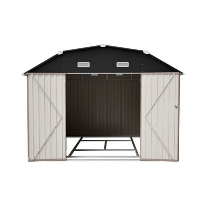 10FT x 12FT Alora Heavy-Duty Outdoor Metal Storage Shed with Floor