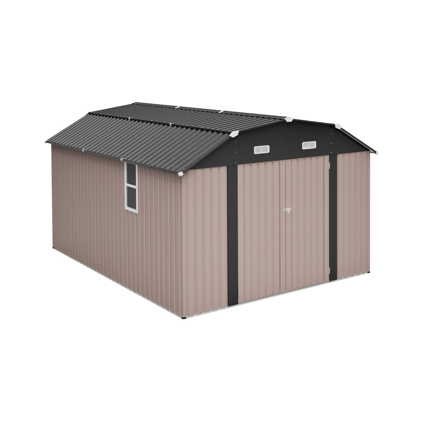 10FT x 12FT Alora Heavy-Duty Outdoor Metal Storage Shed with Floor