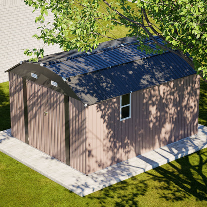10FT x 12FT Alora Heavy-Duty Outdoor Metal Storage Shed with Floor