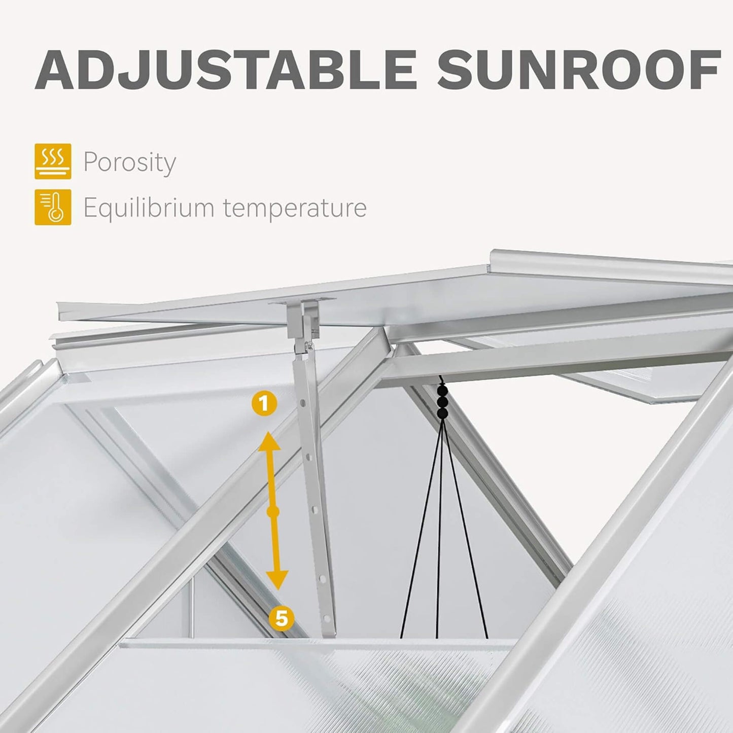 10' x 12' FT Large Polycarbonate Walk-In Garden Greenhouse With Vent Window, 4MM