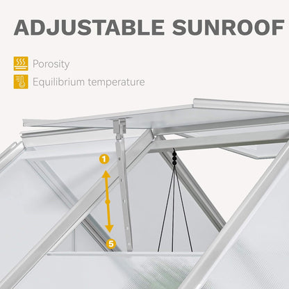10' x 12' FT Large Polycarbonate Walk-In Garden Greenhouse With Vent Window, 4MM