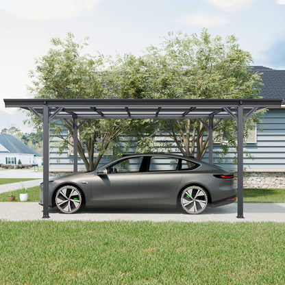10' x 16' Alora Heavy-Duty Outdoor Driveway Pergola With Aluminum Alloy Frame And Polycarbonate Panels