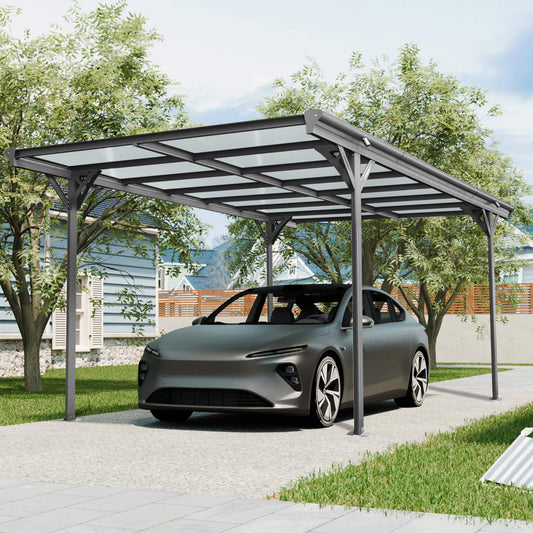 10' x 16' Alora Heavy-Duty Outdoor Driveway Pergola With Aluminum Alloy Frame And Polycarbonate Panels