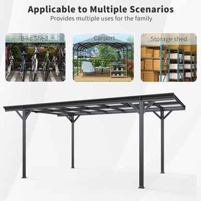 10' x 16' Alora Heavy-Duty Outdoor Driveway Pergola With Aluminum Alloy Frame And Polycarbonate Panels