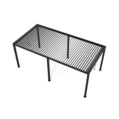 10' x 19' Alora Modern Durable All-Weather Outdoor Pergola With Aluminum Frame And Steel Louvers