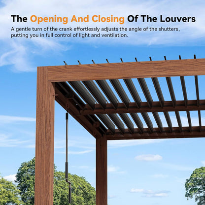 10FT x 20FT Alora Heavy-Duty Luxury Outdoor Pergola with Adjustable Louvers and Integrated Drainage