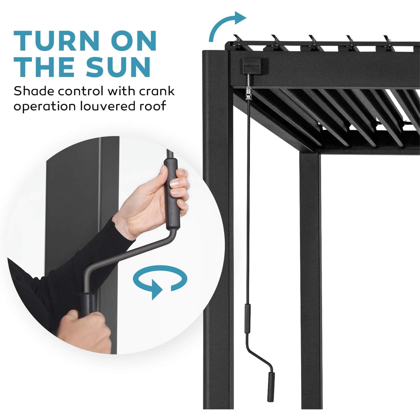 10FT X 20FT Alora Modern Outdoor Adjustable Charcoal Louvered Pergola with Screens and Built-In Drainage