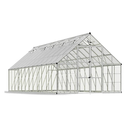 10' x 24' FT Premium Heavy-Duty Polycarbonate Walk-In Greenhouse W/ Aluminum Frame & Built-In Gutter System