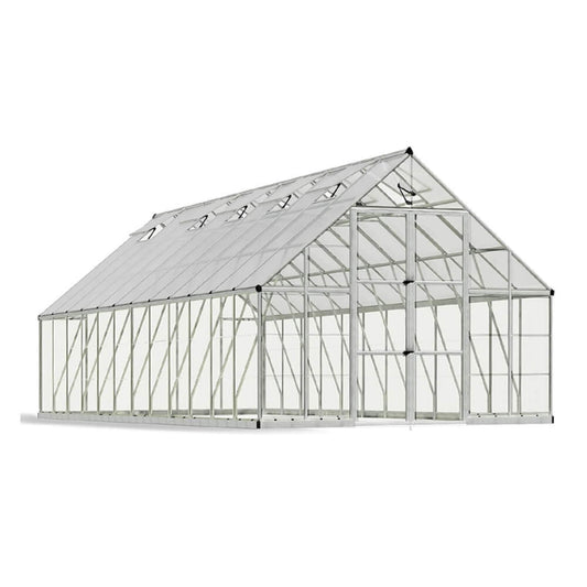10' x 24' FT Premium Heavy-Duty Polycarbonate Walk-In Greenhouse W/ Aluminum Frame & Built-In Gutter System