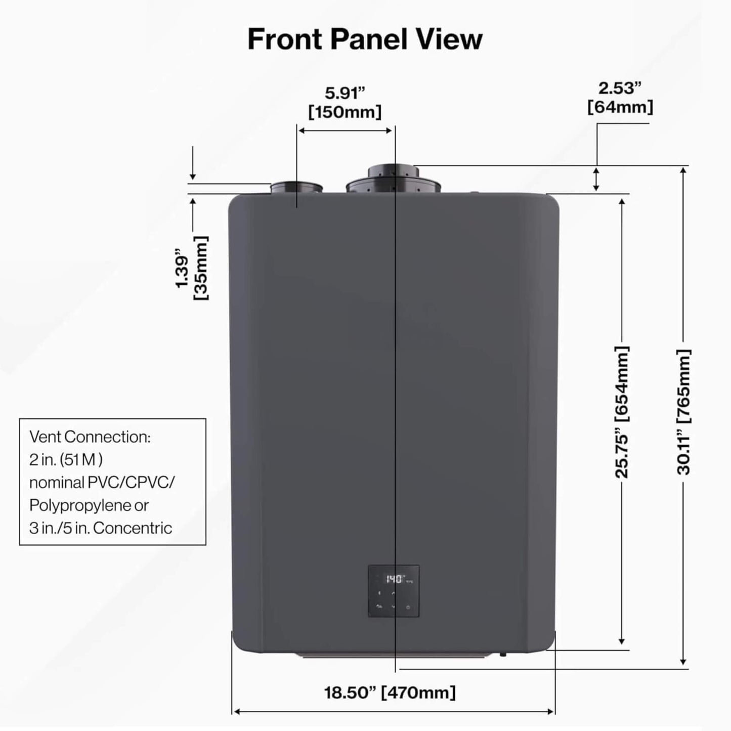 RN 11.0 GPM Outdoor Commercial High-Efficiency Tankless Water Heater