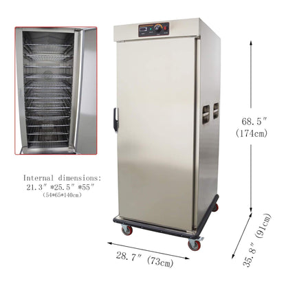 11-Layer Commercial Stainless Steel Heated Food Warmer Cabinet