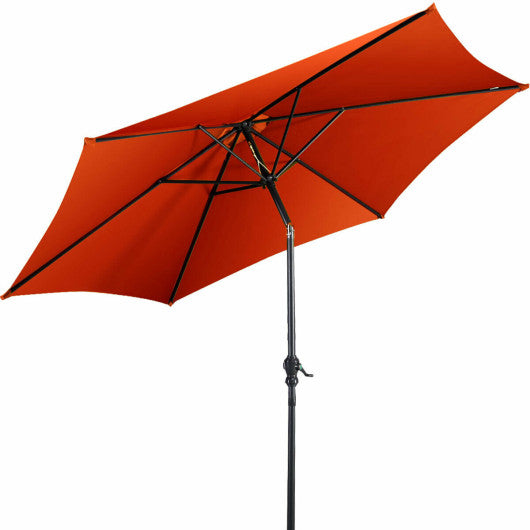 9 ft Patio Outdoor Umbrella with Crank - Orange
