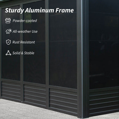 11' x 21' Alora Outdoor All-Season Solarium Sunroom Gazebo With Galvanized Steel Roof