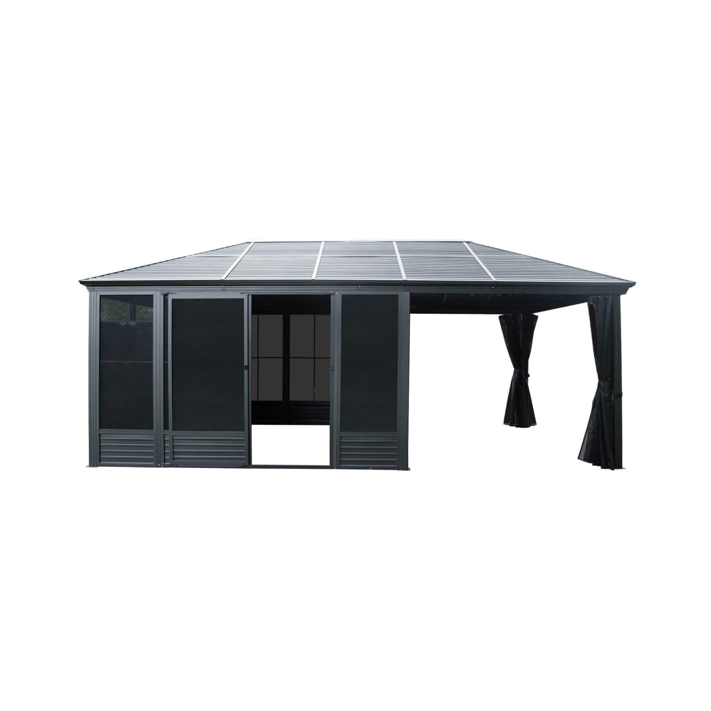 11' x 21' Alora Outdoor All-Season Solarium Sunroom Gazebo With Galvanized Steel Roof
