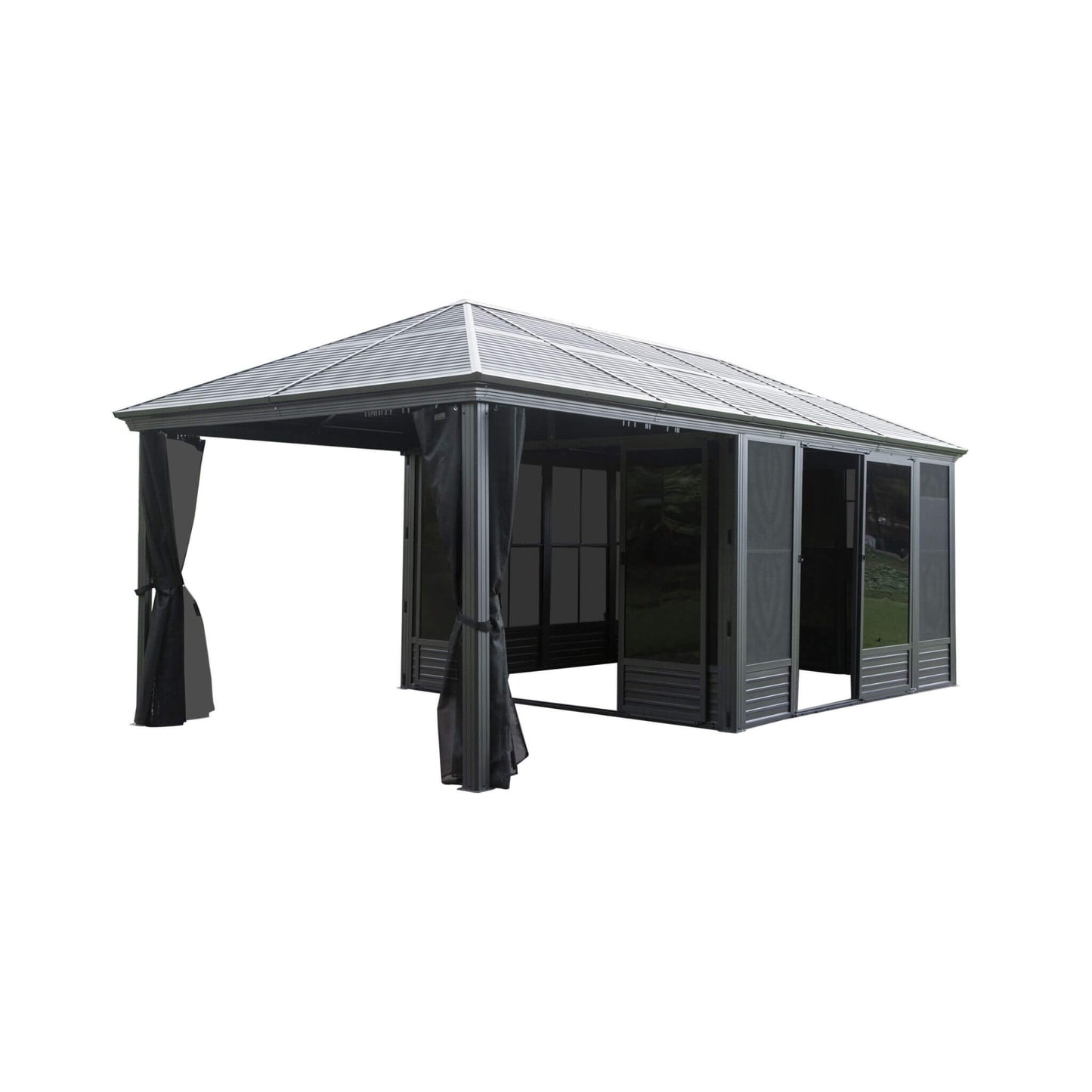 11' x 21' Alora Outdoor All-Season Solarium Sunroom Gazebo With Galvanized Steel Roof