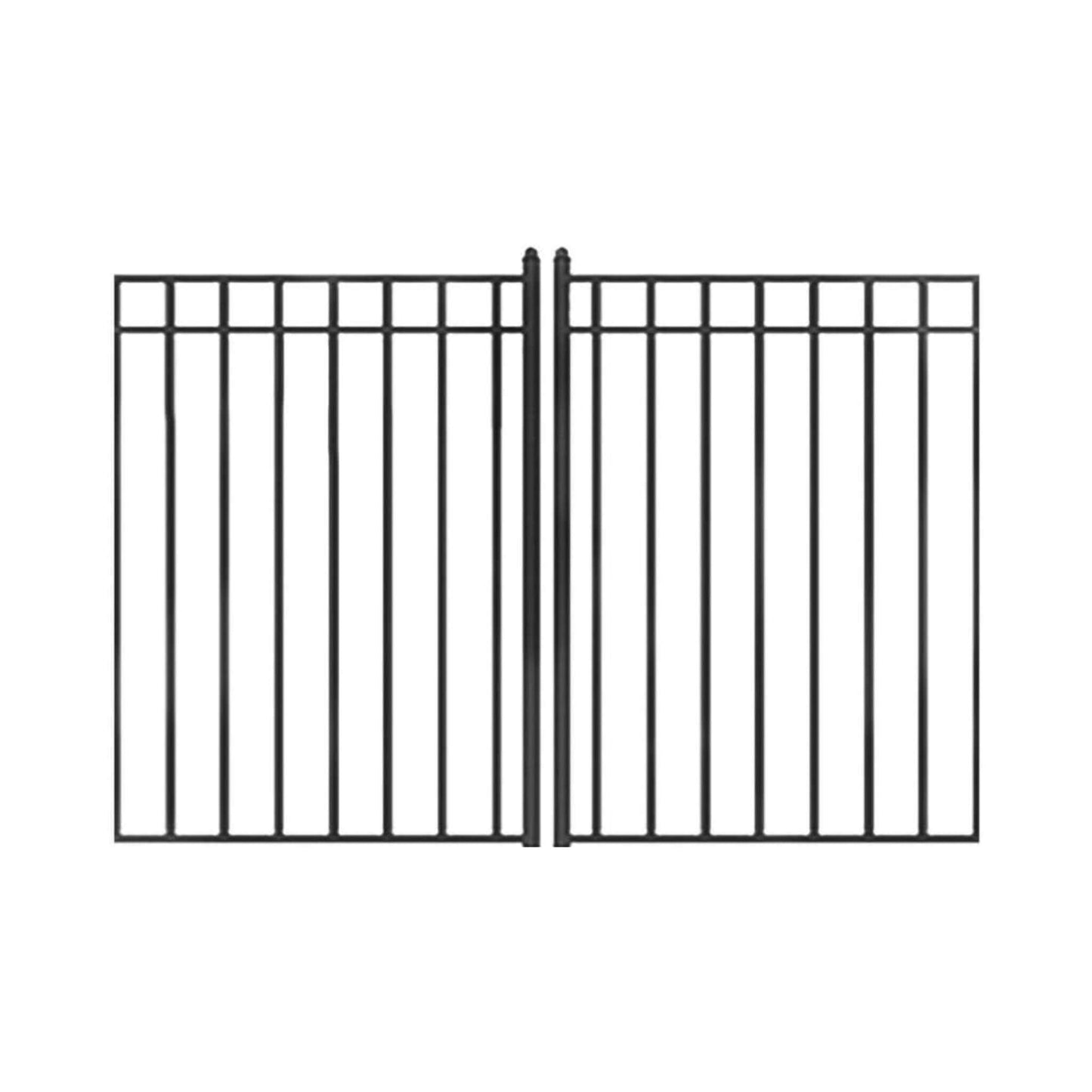 12FT - 18FT Heavy-Duty Madrid-Style Premium Steel Dual-Swing Driveway Gate