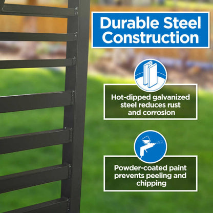 12FT - 18FT Heavy-Duty Florence-Style Powder-Coated Galvanized Steel Dual-Swing Driveway Gate