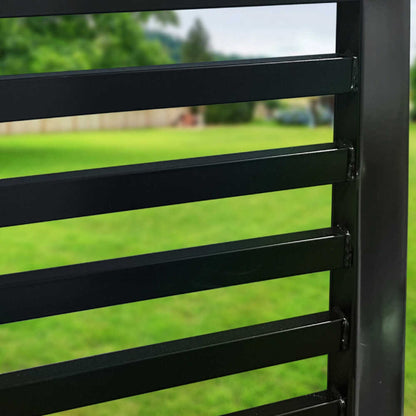 12FT - 18FT Heavy-Duty Florence-Style Powder-Coated Galvanized Steel Dual-Swing Driveway Gate