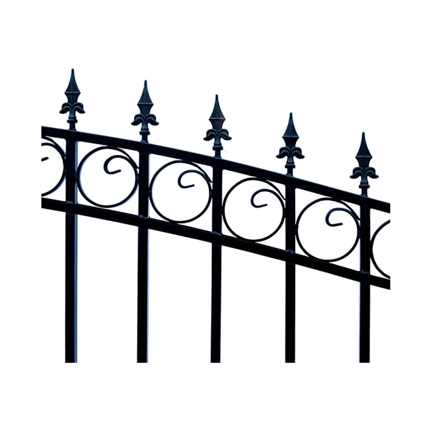 12FT - 18FT Heavy-Duty London-Style Powder-Coated Galvanized Steel Dual-Swing Driveway Gate