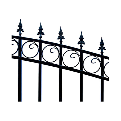 12FT - 18FT Heavy-Duty London-Style Powder-Coated Galvanized Steel Dual-Swing Driveway Gate