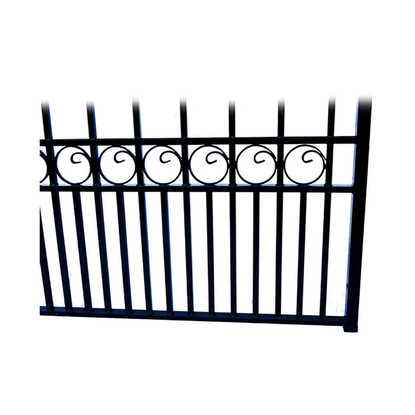 12FT - 18FT Heavy-Duty London-Style Powder-Coated Galvanized Steel Dual-Swing Driveway Gate