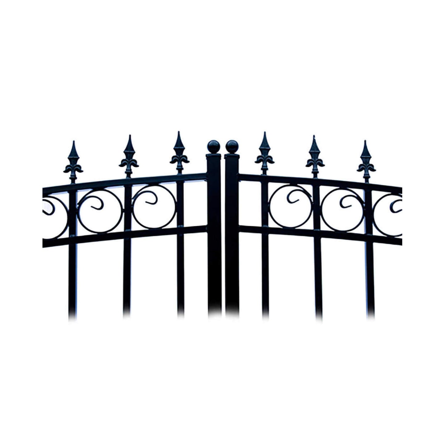 12FT - 18FT Heavy-Duty London-Style Powder-Coated Galvanized Steel Dual-Swing Driveway Gate