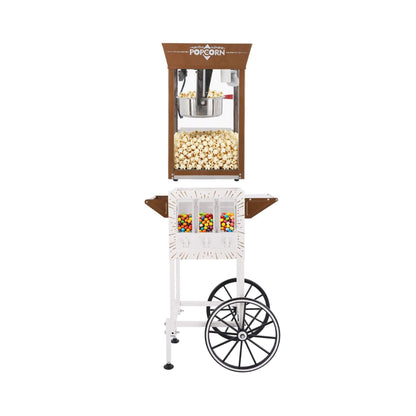 12-Ounce Commercial Retro Popcorn Machine Cart with Candy Boxes