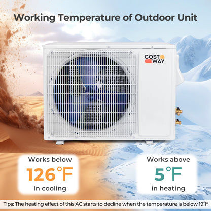 12000 BTU 22 SEER2 208-230V Wifi Enabled Mini Split Air Conditioner and Heater White