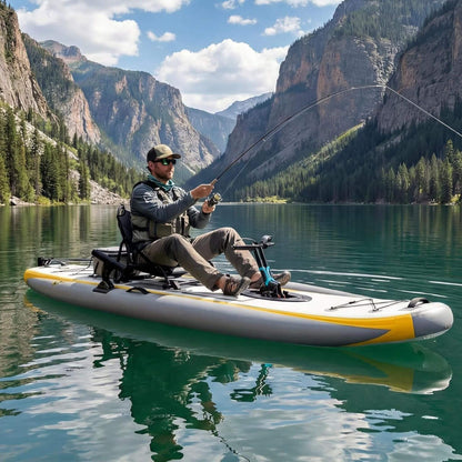 Portable 12FT Lightweight Inflatable PVC Fishing Kayak with Pedal System