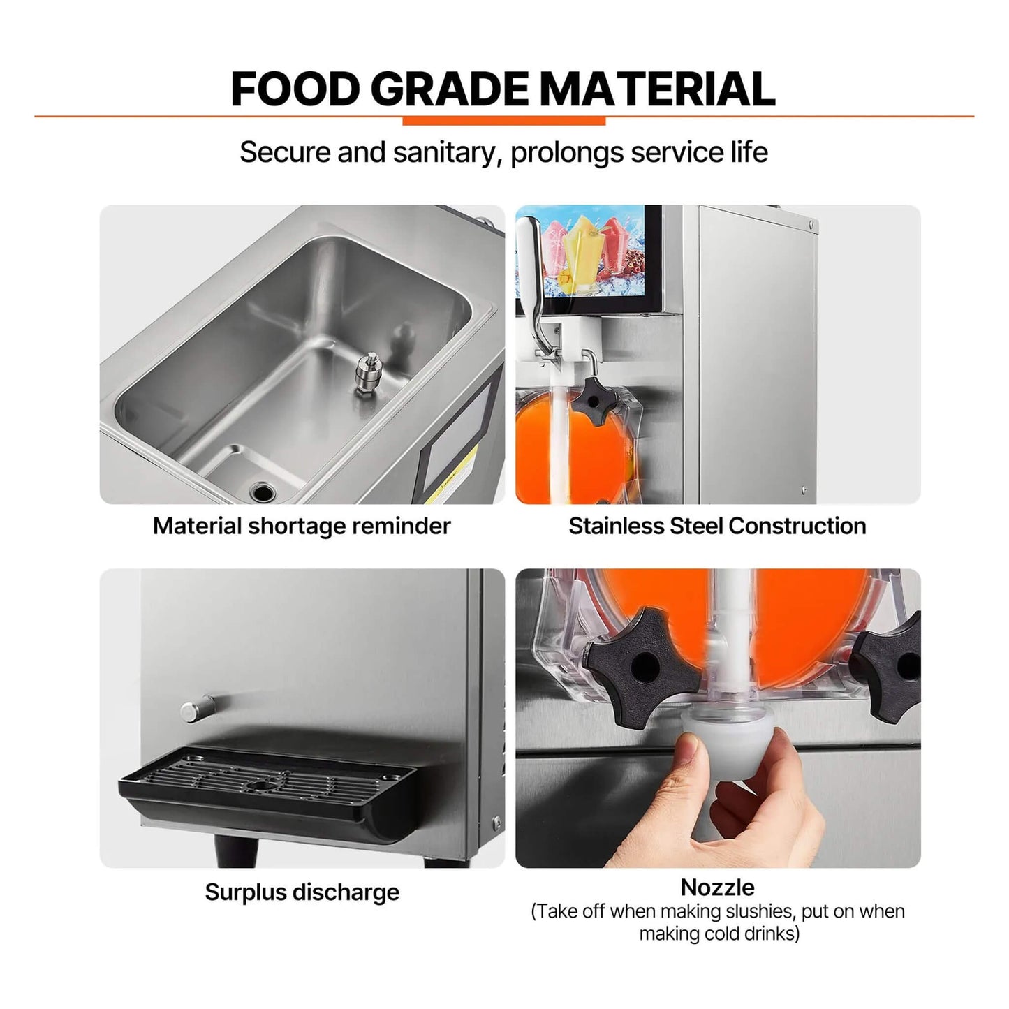 12L Commercial Single Tank Stainless Steel Slushy Machine with Touchscreen