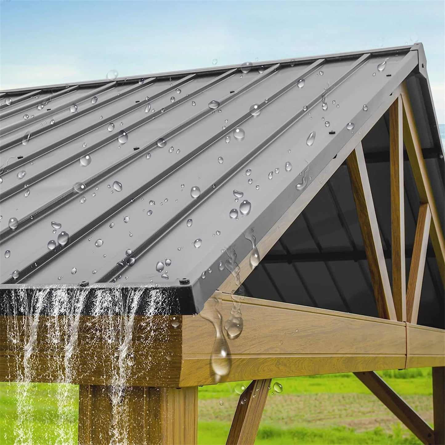 12' x 14' Alora Hardtop All-Weather Outdoor Gazebo With Galvanized Steel Roof