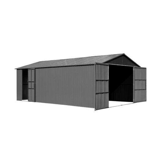 Extra-Large Outdoor Heavy-Duty Metal Garage Shed with Lockable Doors